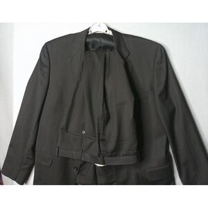 Burberry London Kensington Suit Men Blazer 44L Pants 38x31 Black Stripe USA Made